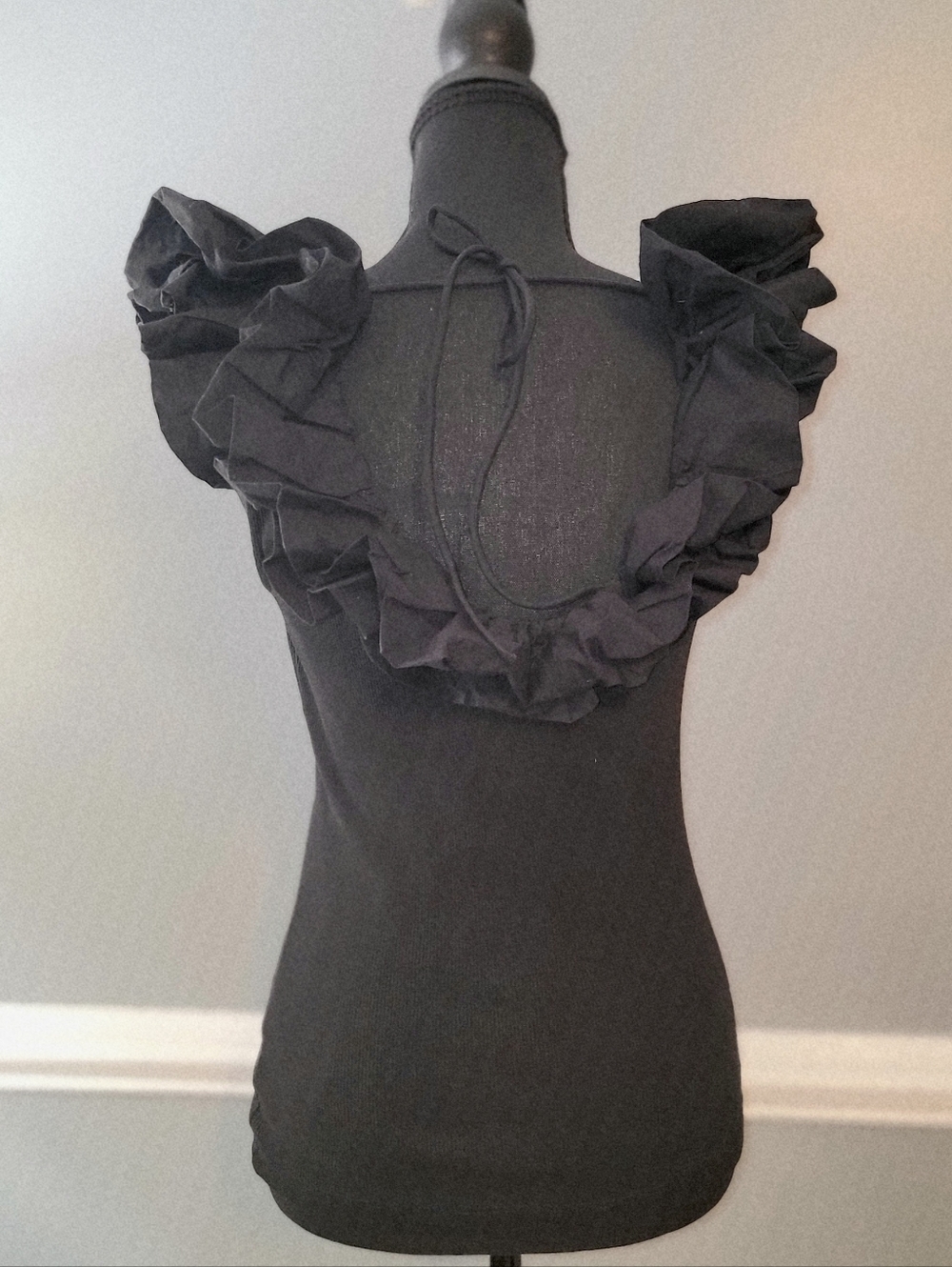 Anthropologie Maeve Black Ruffle Tank - Picture 8 of 15